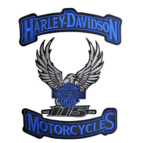 Harley Davidson Embroidered Patches – Iron On & Sew On Badges for Jackets, Vests, Backpacks | Biker Club Style