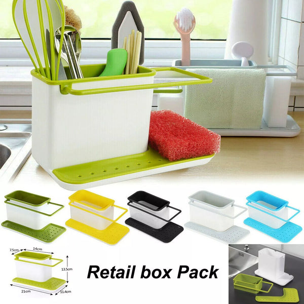 Kitchen Rack Sink Rinse Organiser Organizer Storage Sink Utensils Sponge Holder