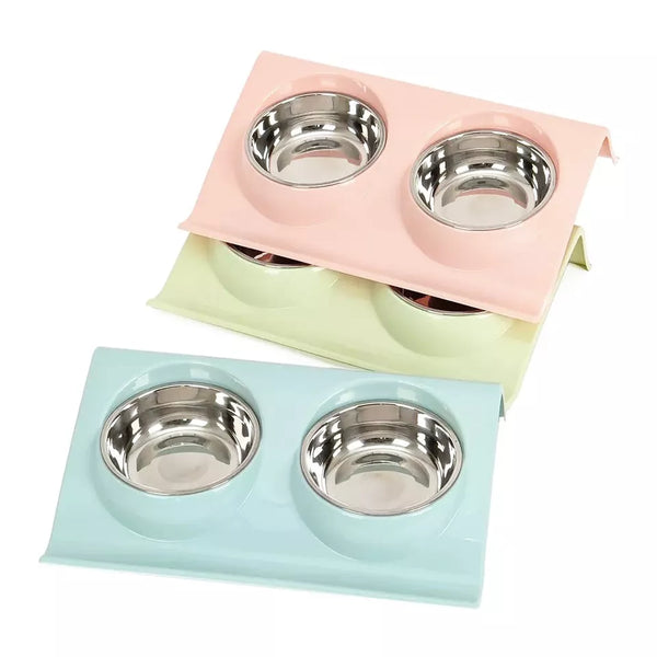 Dog Bowl Cat Bowl Rasied Double Pet Feeder Anti Sickness Bowl for Food and Water