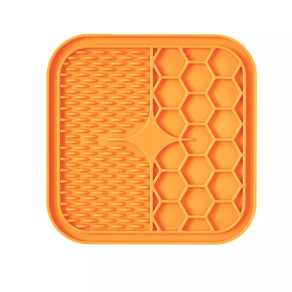 Pet Lick Mat Dog Puppy Cat Distraction Treat Silicone Surface Suction Food Eat Plate